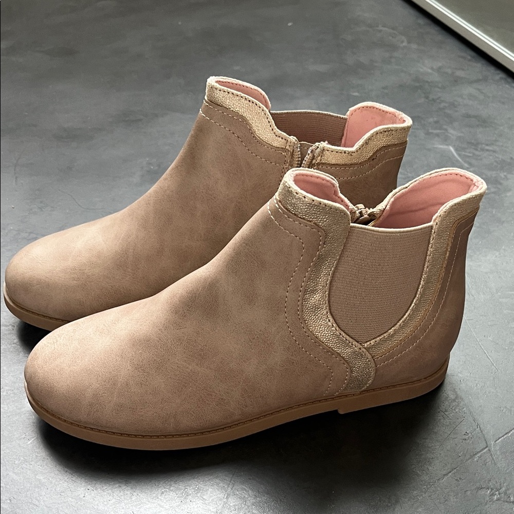 New Tan and Gold Booties
